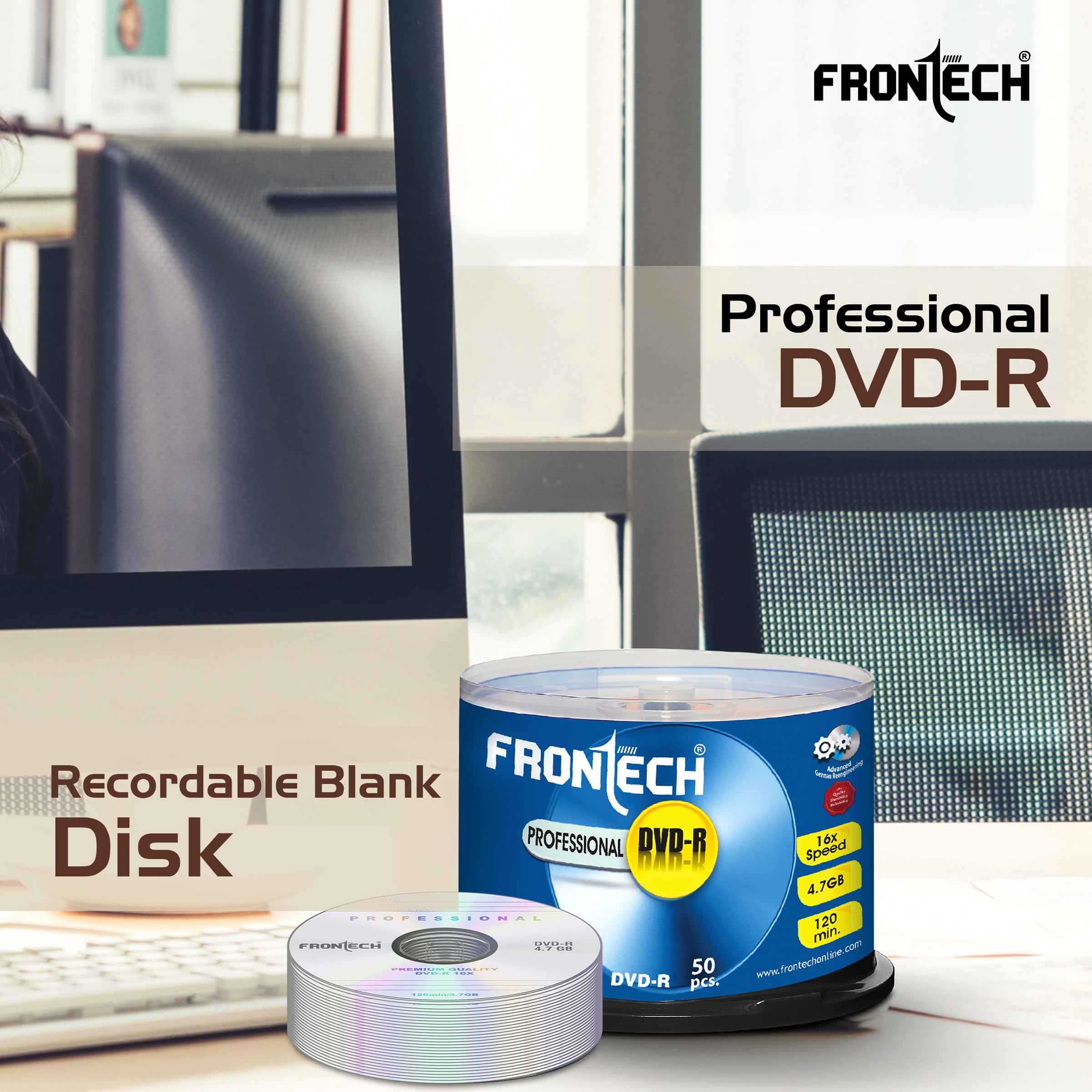 Frontech Blank DVD-R 4.7 GB 16X Speed Digital Disk